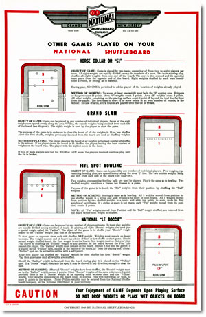 National Shuffleboard Rules Other Games poster